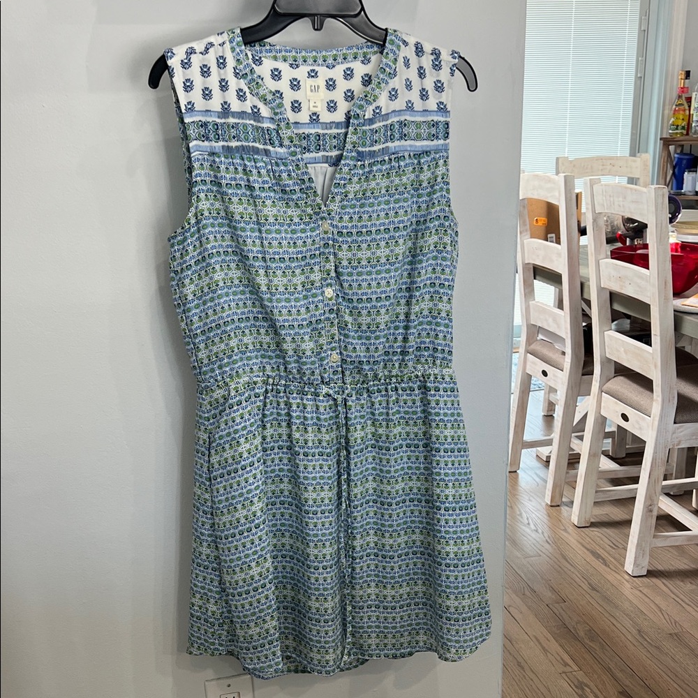 GAP Blue and Green Sleeveless Mini Dress